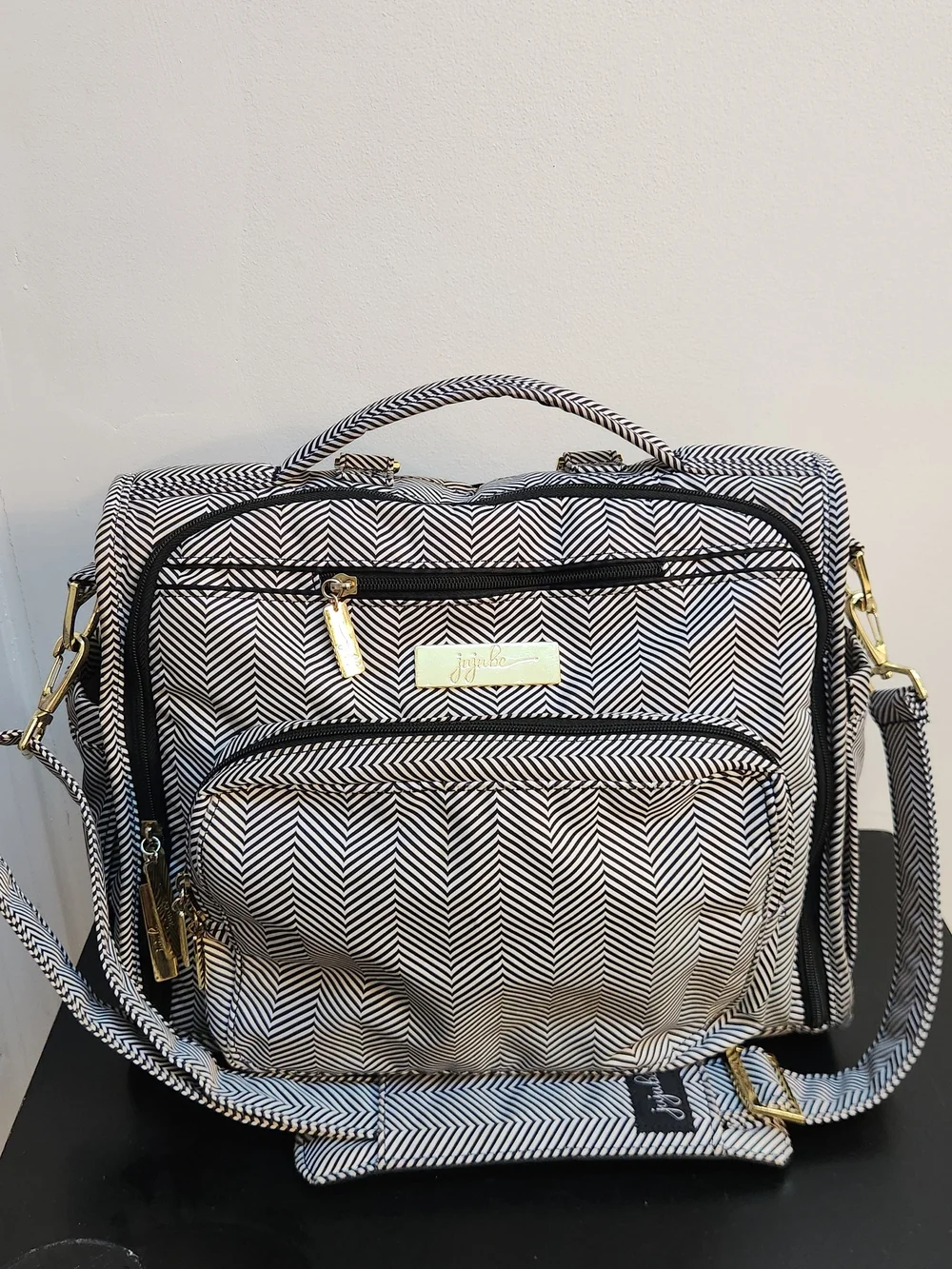 JuJuBe Chevron Black & White Diaper Bag Tote